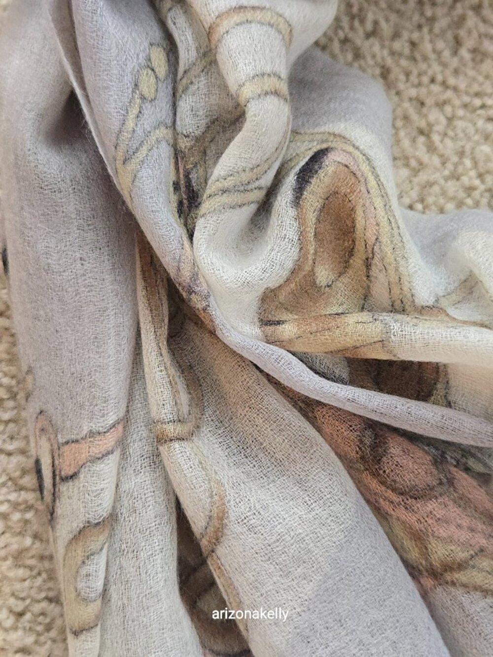 NWOT Cashmere Cinta Equestrian Lightweight Woven Scarf - Picture 6 of 13
